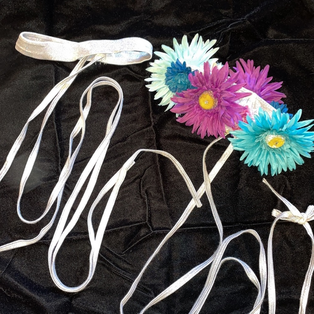 CUSTOM Hand Made Flower Rave Leg Wraps